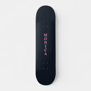 Deep navy pink custom skateboard