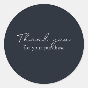 Deep navy Thank you for your purchase  Classic Round Sticker