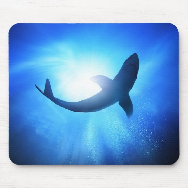 Deep Ocean Shark Silhouette Mouse Mat (Front)