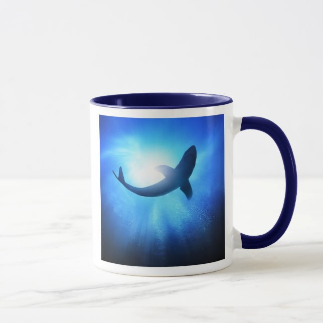 Deep Ocean Shark Silhouette Mug (Right)