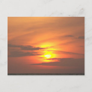 Deep Ocean Sunset Evening Glow Postcard