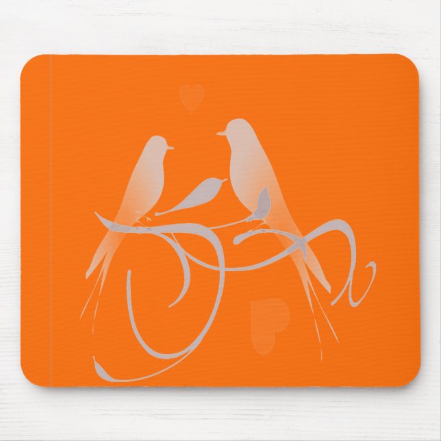 Deep Orange Mouse Mat (Front)
