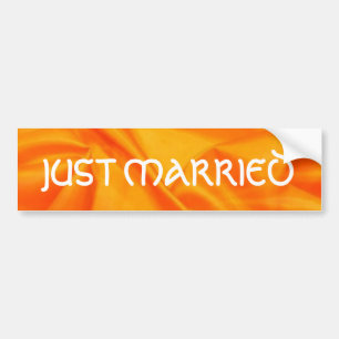 Deep Orange Silk Wedding Bumper Sticker