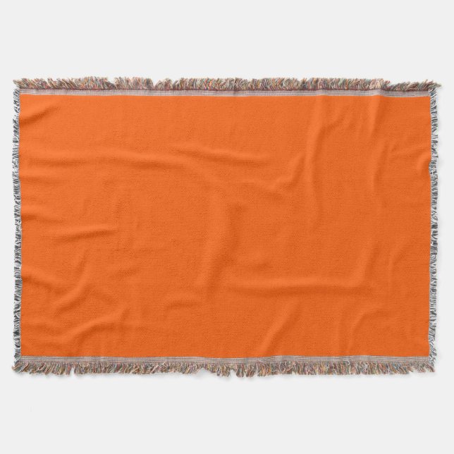 Deep Orange Throw Blanket (Front)