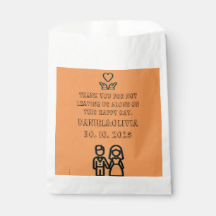 Deep Orange Wedding Favour Bags