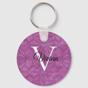 Deep Orchid Purple Watercolor Key Ring