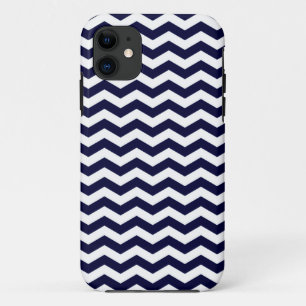 Deep Pacific Blue Wave Chevron iPhone 11 Case