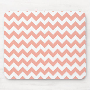 Deep Peach Chevron; zigzag Mouse Mat