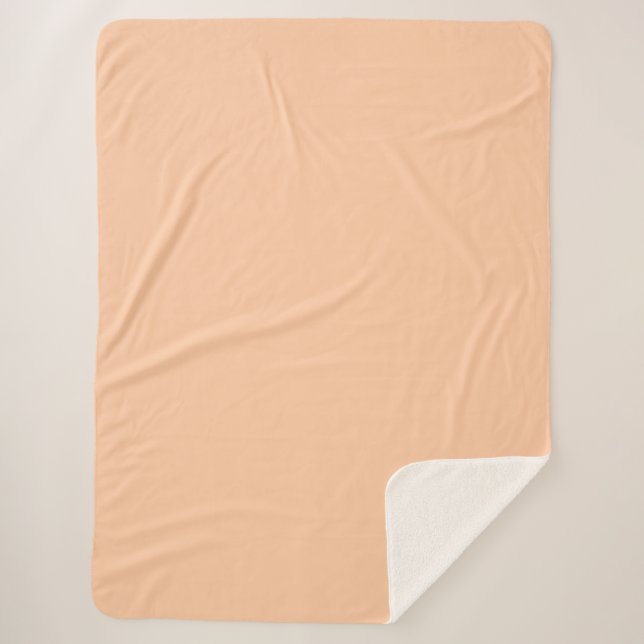 Deep Peach Solid Colour Sherpa Blanket (Front)