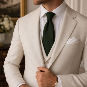 Deep Pine Green Basketweave Tie
