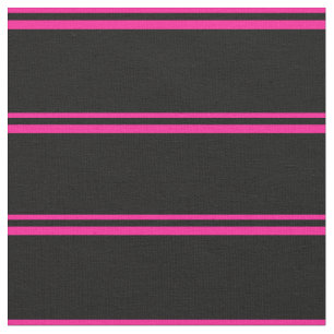 Deep Pink and Black Coloured Lined Pattern Fabric