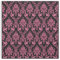Deep Pink and Black Damask Print Fabric