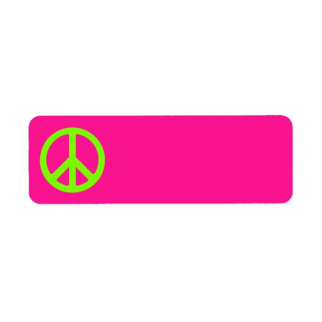 Deep Pink and Chartreuse Peace Symbol (Front)