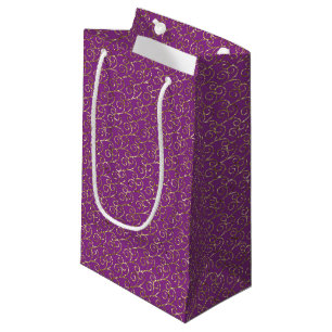 Deep Pink and Gold Swirls Gift Bag