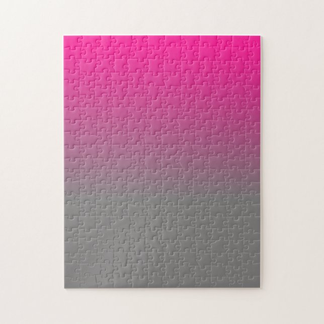 Deep Pink and Grey Ombre Pattern Jigsaw Puzzle (Vertical)