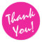 Deep Pink and White Thank You