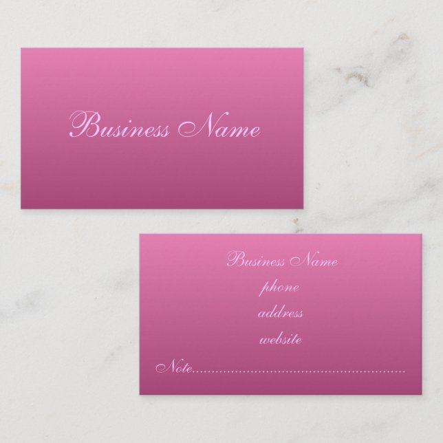 Deep Pink Business Cards (Front/Back)
