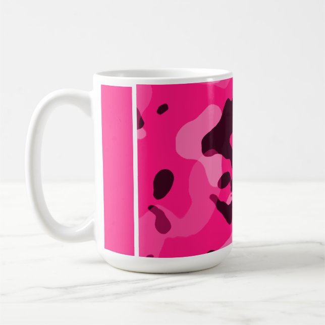 Deep Pink Camo; Camouflage Coffee Mug (Left)