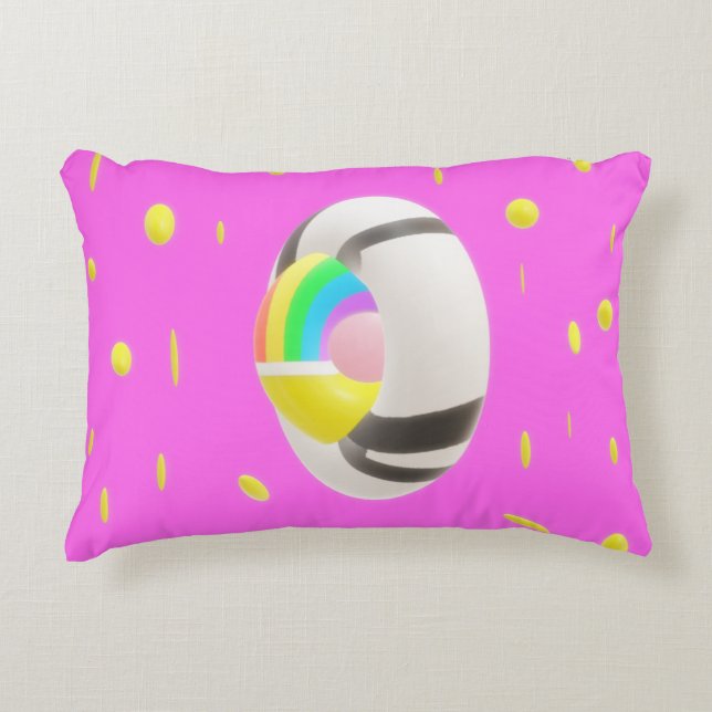 Deep pink cute sweet sunshine patterned cute style decorative cushion (Front)