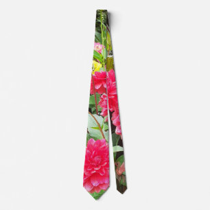 Deep Pink Dahlias Neck Tie