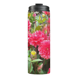Deep Pink Dahlias Thermal Tumbler