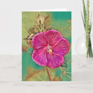 Deep Pink Flower Art Card