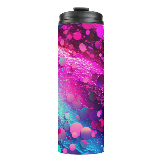 Deep Pink Holographic Glitter Thermal Tumbler 12oz (Front)
