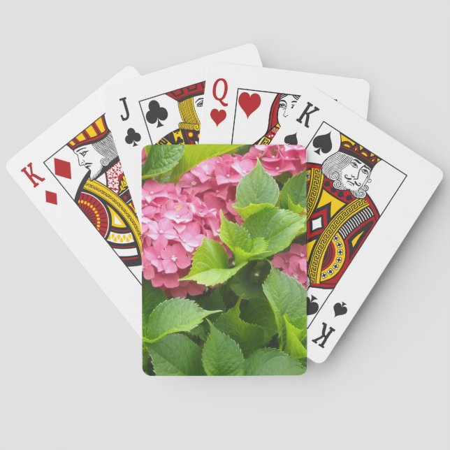Deep Pink Hydrangeas Playing Cards (Back)