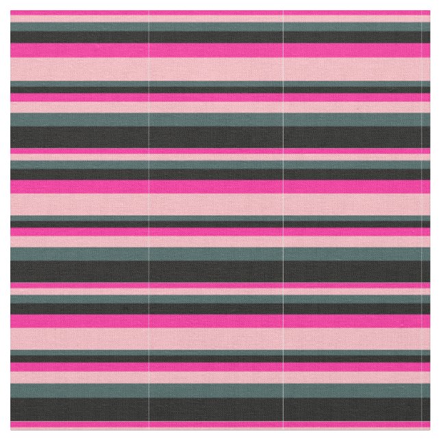 Deep Pink, Light Pink, Dark Slate Grey, and Black Fabric (Close Up)