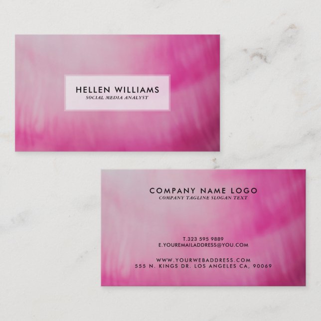Deep Pink Modern Fluid Colours Background Business Card (Front/Back)