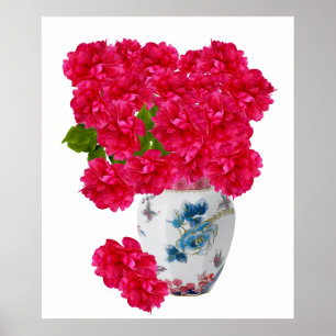 Deep Pink Peonies Poster