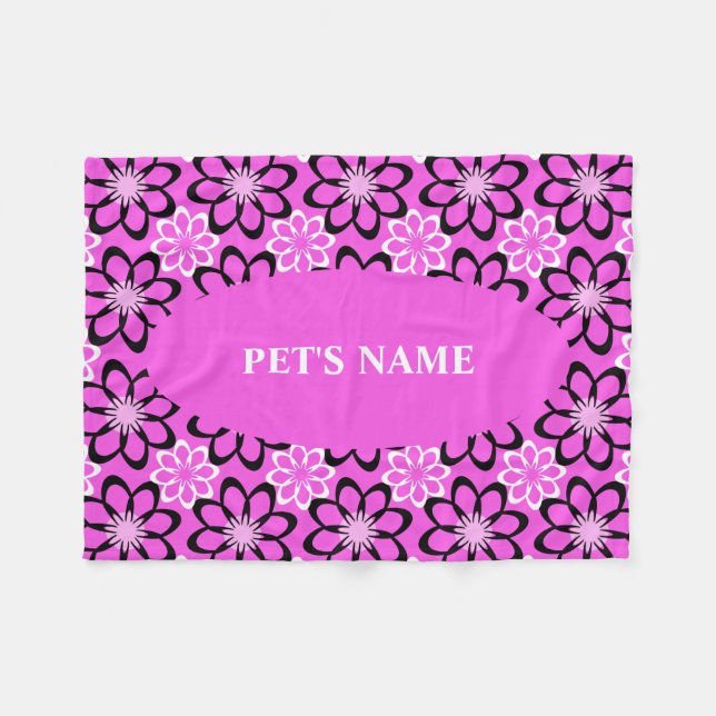 Deep Pink Personalised Dog Blankets (Front (Horizontal))