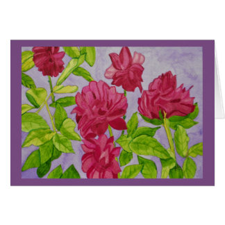Deep Pink Roses Watercolor