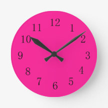 Deep Pink Round (Medium) Wall Clock