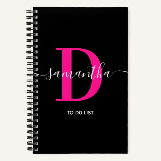 Deep Pink Signature Monogram To Do List Notebook
