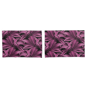 Deep Pink Tropical Palm Pillowcase