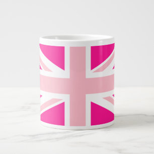 Deep Pink Union Jack Large Coffee Mug