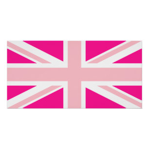 Deep Pink Union Jack Poster