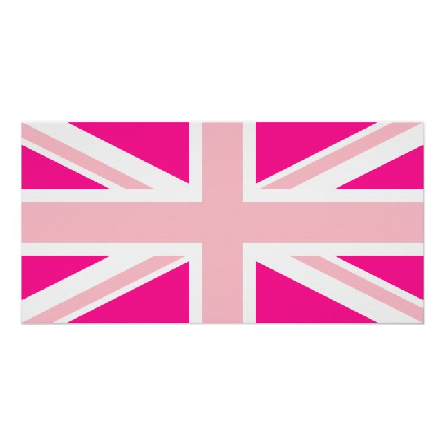 Deep Pink Union Jack Poster (Front)