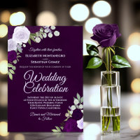 Deep Plum Purple & Lavender Boho Roses Wedding