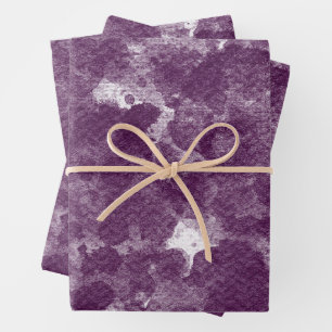 Deep Plum Purple Watercolor Texture Wrapping Paper Sheet