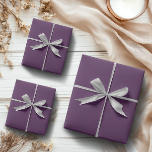 Deep Plum Solid Colour Classic Elegant Wrapping Paper Sheet