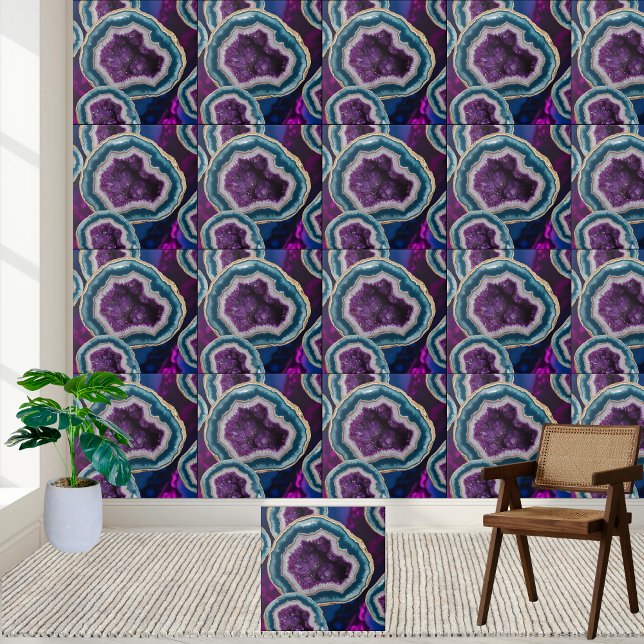 Deep Purple Amethyst Geode Tile Pattern (Deep Purple Amethyst Geode Tile Pattern)