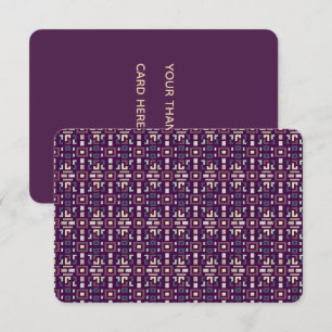 Deep Purple and Muted Earthy Abstract Geometri Thank You Card