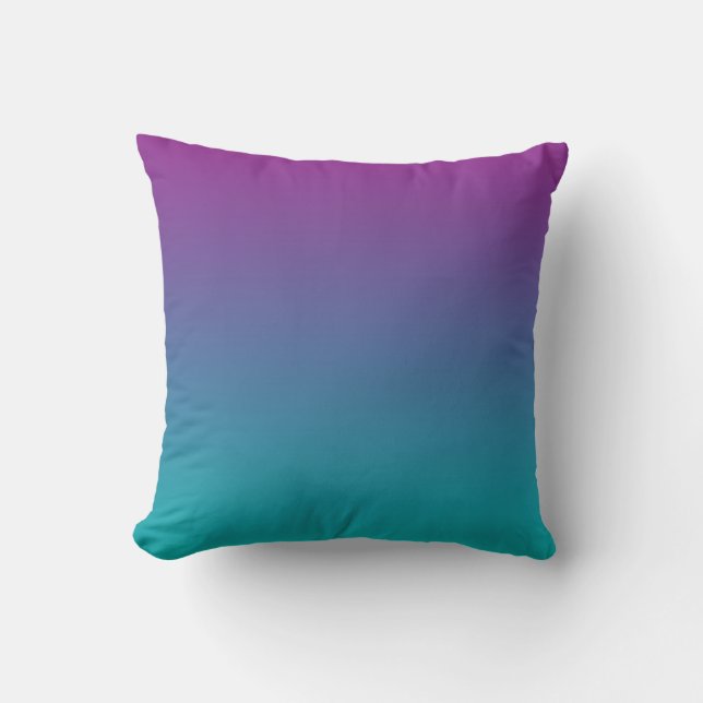 “Deep Purple And Teal Ombre” Cushion (Front)