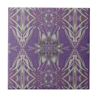 Deep Purple Art Nouveau Deco Kaleidoscopic Fractal Tile