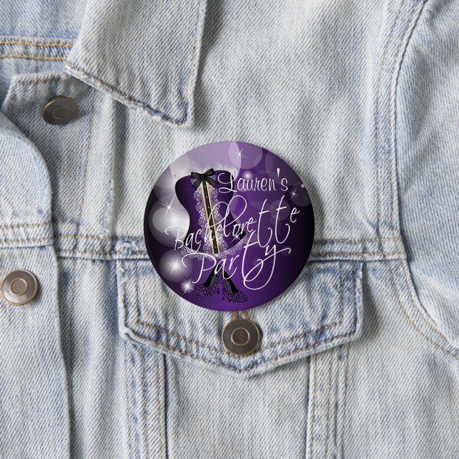 Deep Purple Bachelorette Party 7.5 Cm Round Badge (In Situ)