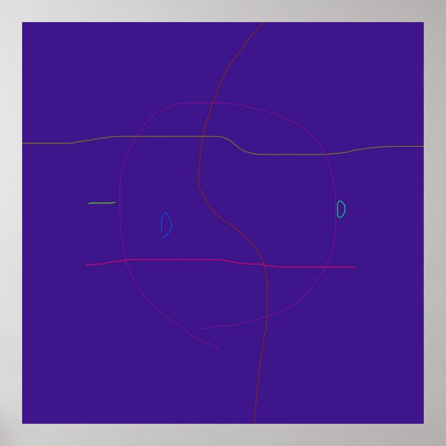 Deep Purple Background with Minimalist Elements Poster (Front)
