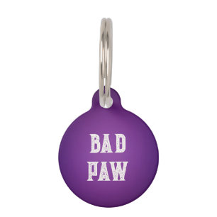 Deep Purple Bad Paw Pet Tag