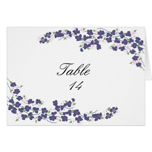 Deep Purple Blossoms Table Seat (Front Horizontal)